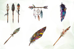 Rustic Boho Feathers & Arrows Clipart Bundle - CraftNest - Digital Crafting and Art