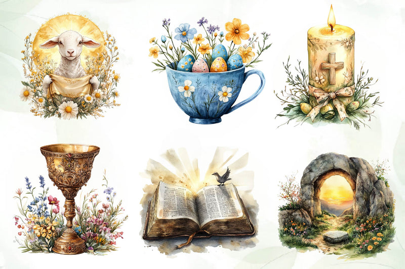 Antique Religious Easter Clipart Bundle - CraftNest - Digital Crafting and Art