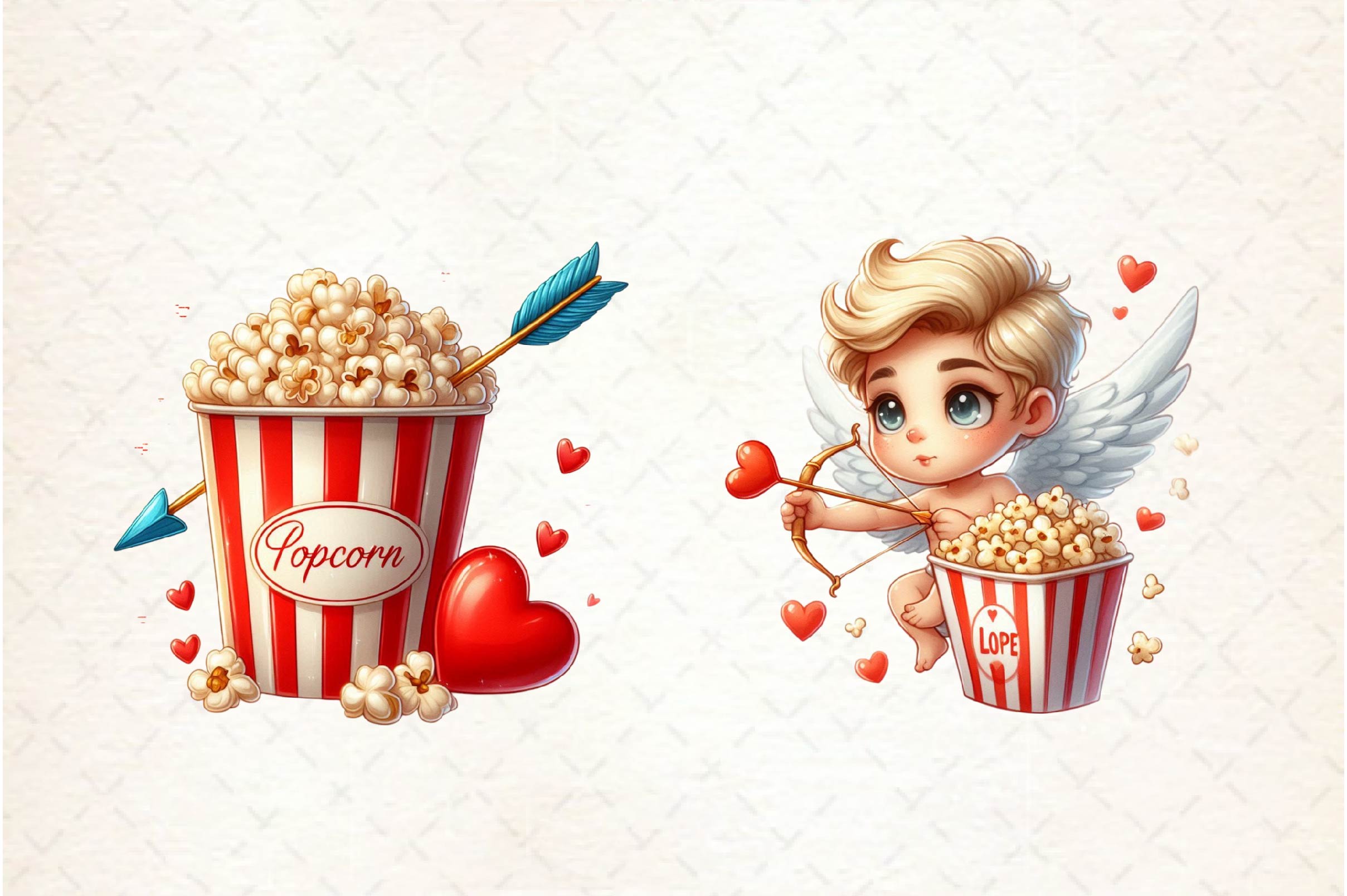 Valentine Popcorn Clipart Bundle - CraftNest - Digital Crafting and Art