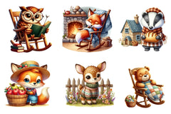 Rustic Animal Villagers Collection Clipart Bundle - CraftNest - Digital Crafting and Art