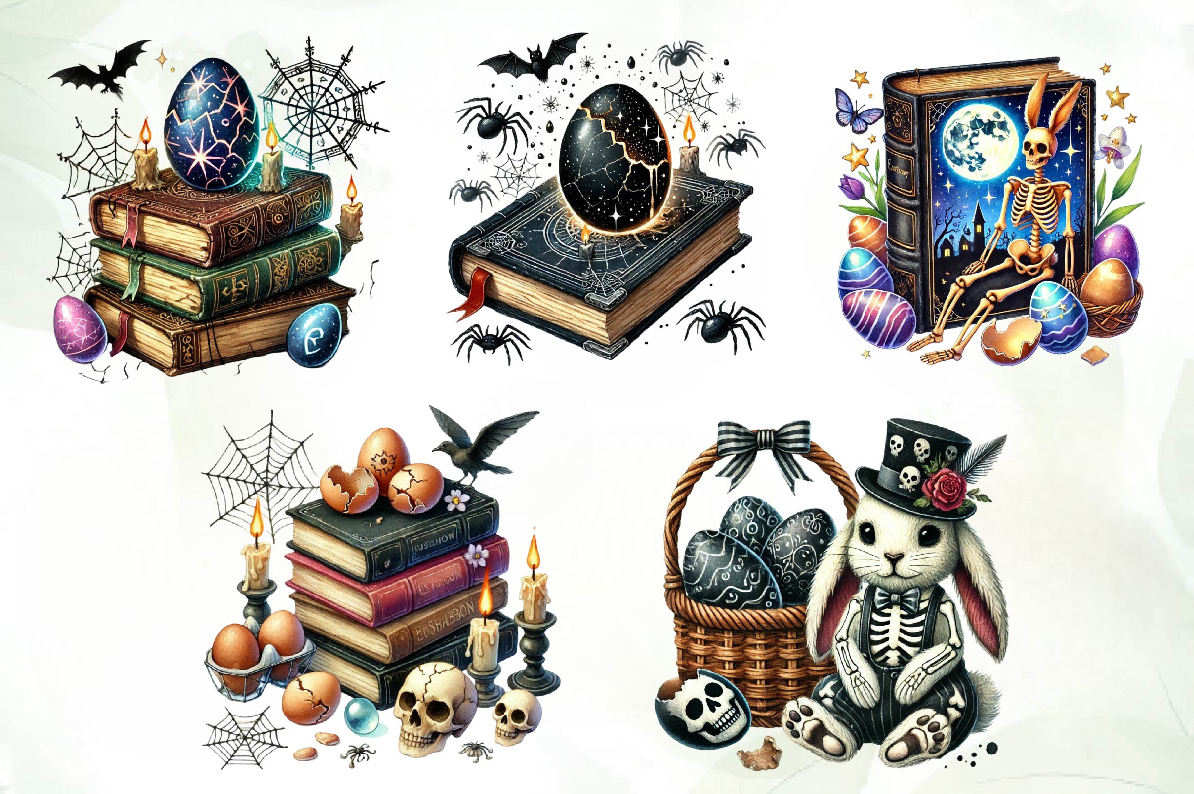 Gothic Easter Day Books Clipart Bundle - CraftNest - Digital Crafting and Art