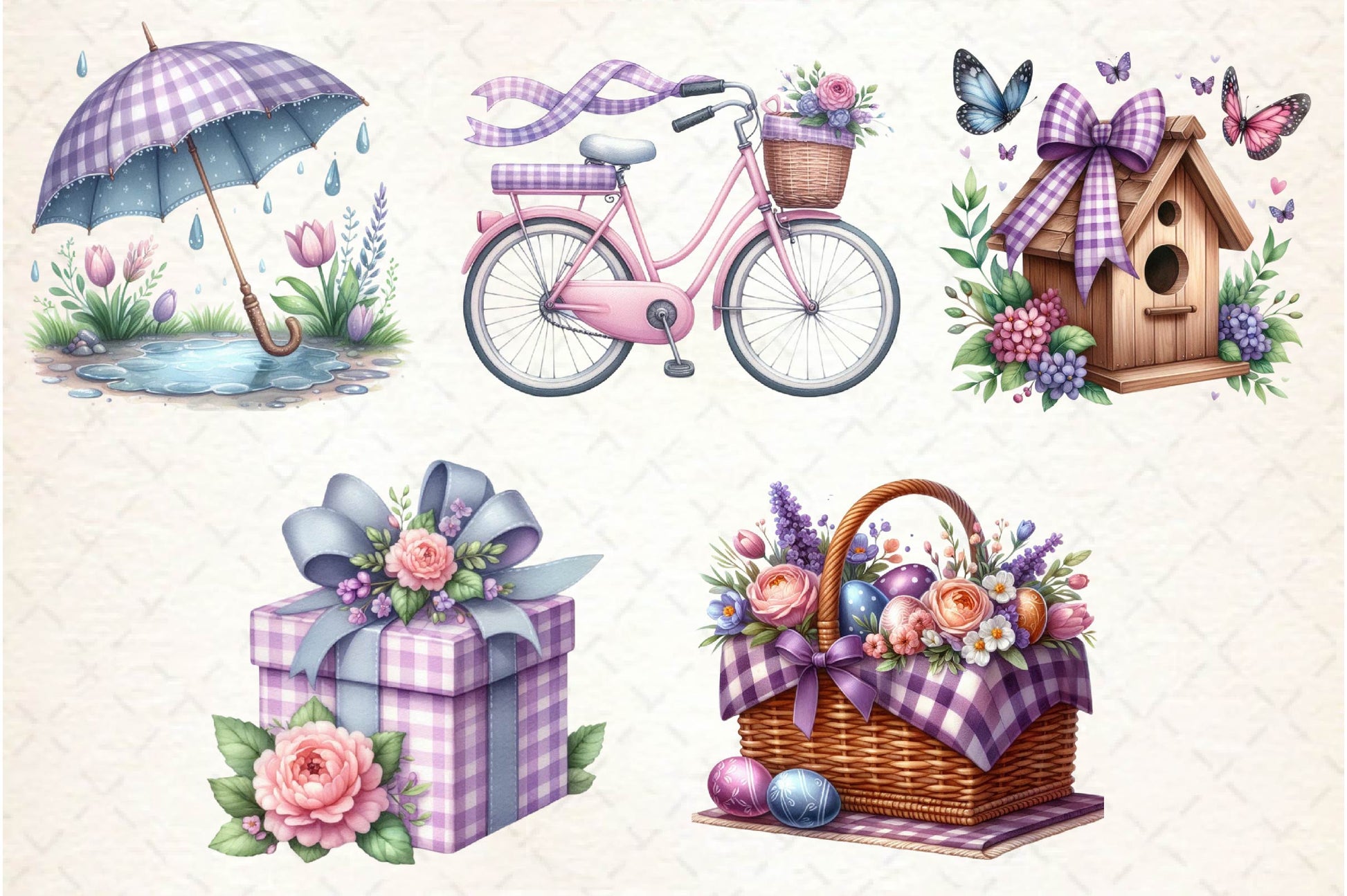 Gingham Spring Clipart Bundle - CraftNest - Digital Crafting and Art