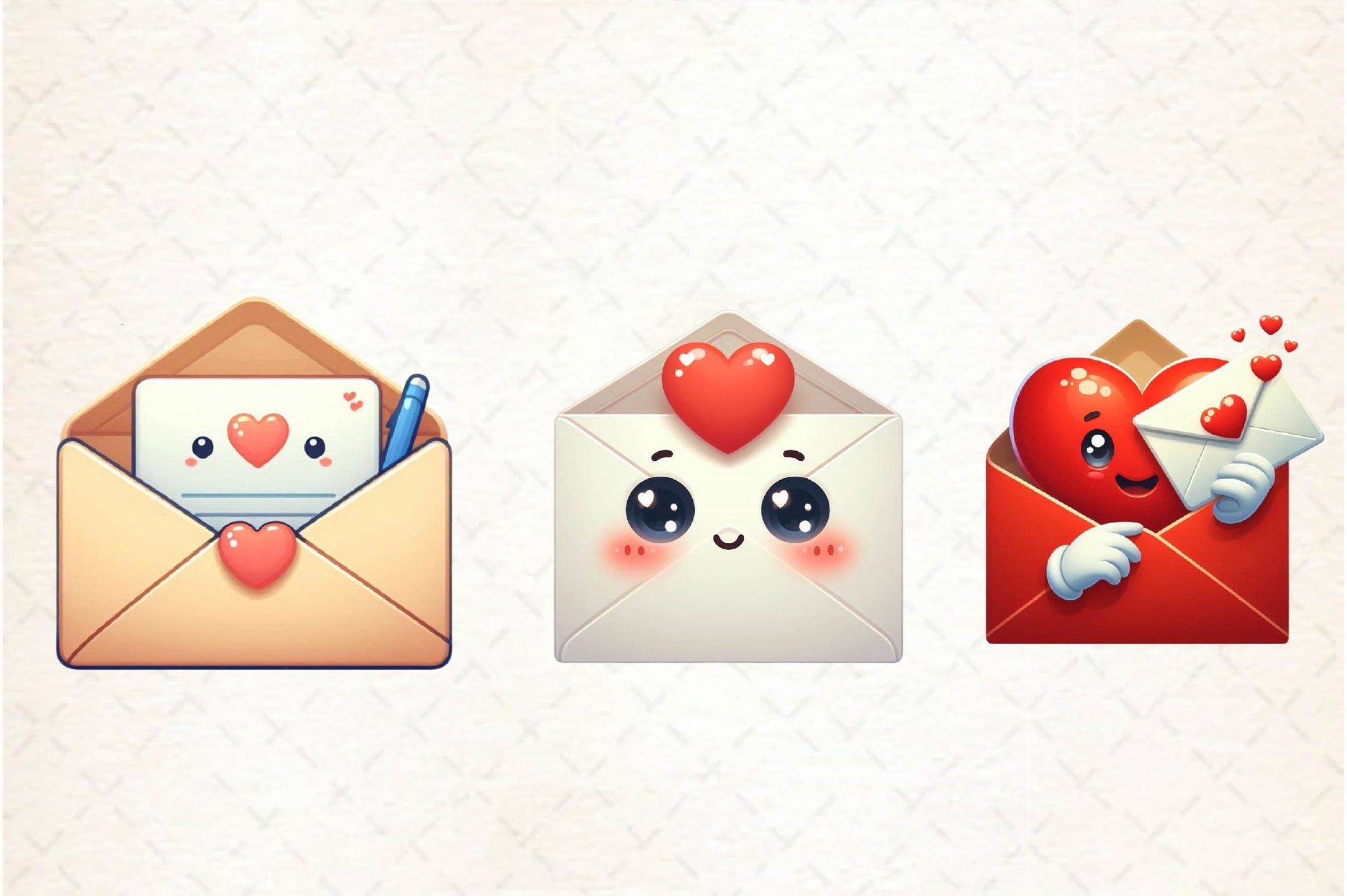 Kawaii Valentine Envelope Clipart Bundle - CraftNest - Digital Crafting and Art