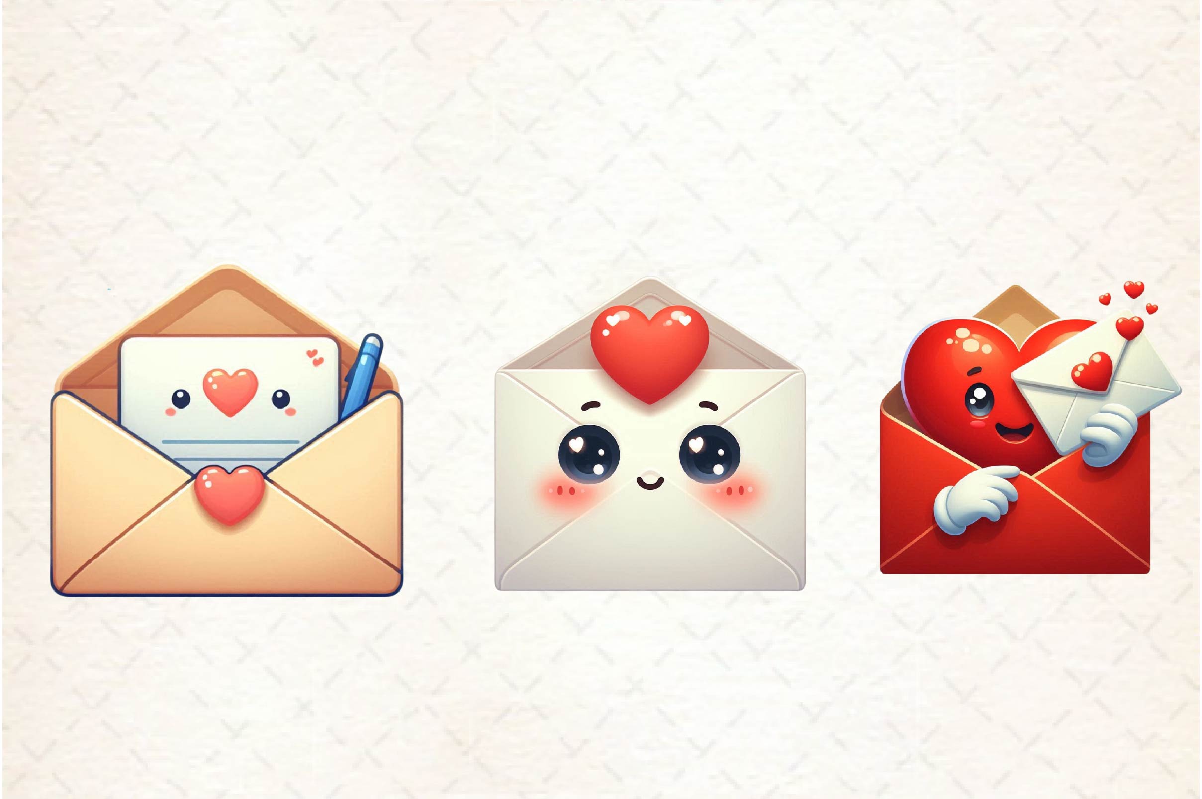 Kawaii Valentine Envelope Clipart Bundle - CraftNest - Digital Crafting and Art