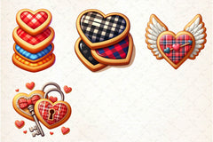 Cookies Plaid Valentine Clipart Bundle - CraftNest - Digital Crafting and Art
