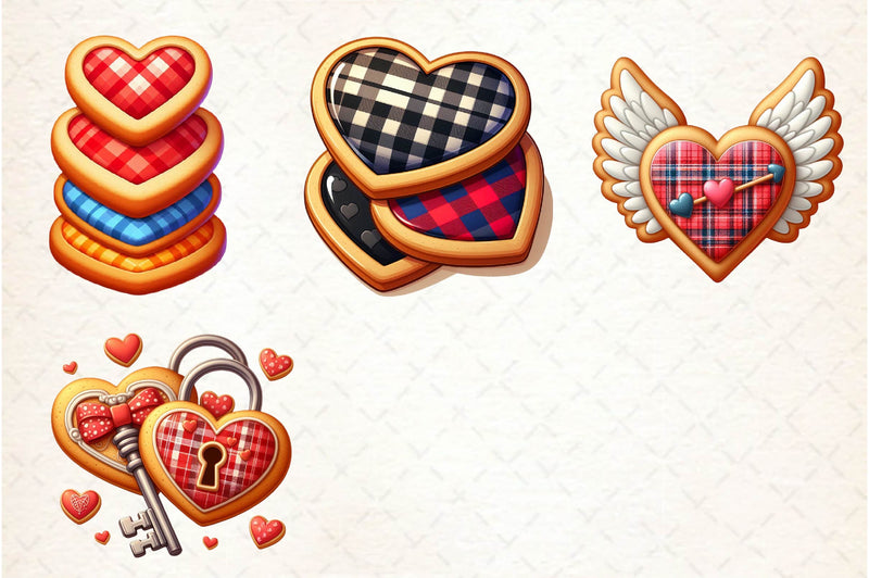 Cookies Plaid Valentine Clipart Bundle - CraftNest - Digital Crafting and Art