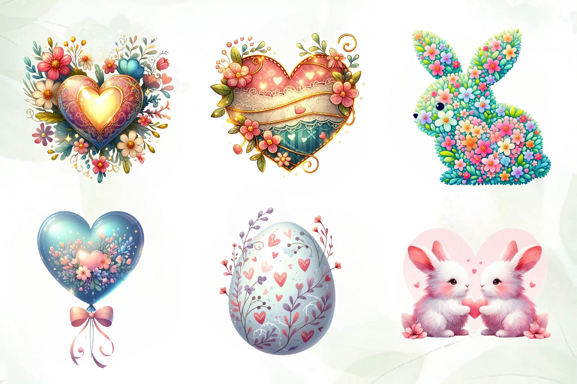 Easter Hearts Clipart Bundle - CraftNest - Digital Crafting and Art