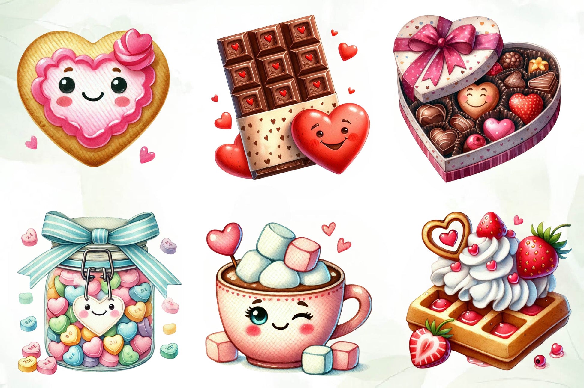 Kawaii Sweet Valentine Food Clipart Bundle - CraftNest - Digital Crafting and Art
