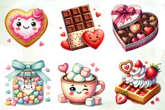Kawaii Sweet Valentine Food Clipart Bundle - CraftNest - Digital Crafting and Art