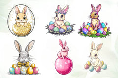 Glitter Bunny & Easter Egg Design Clipart Bundle - CraftNest - Digital Crafting and Art