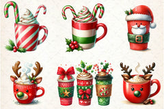 Christmas Festive Coffee Clipart Bundle - CraftNest - Digital Crafting and Art