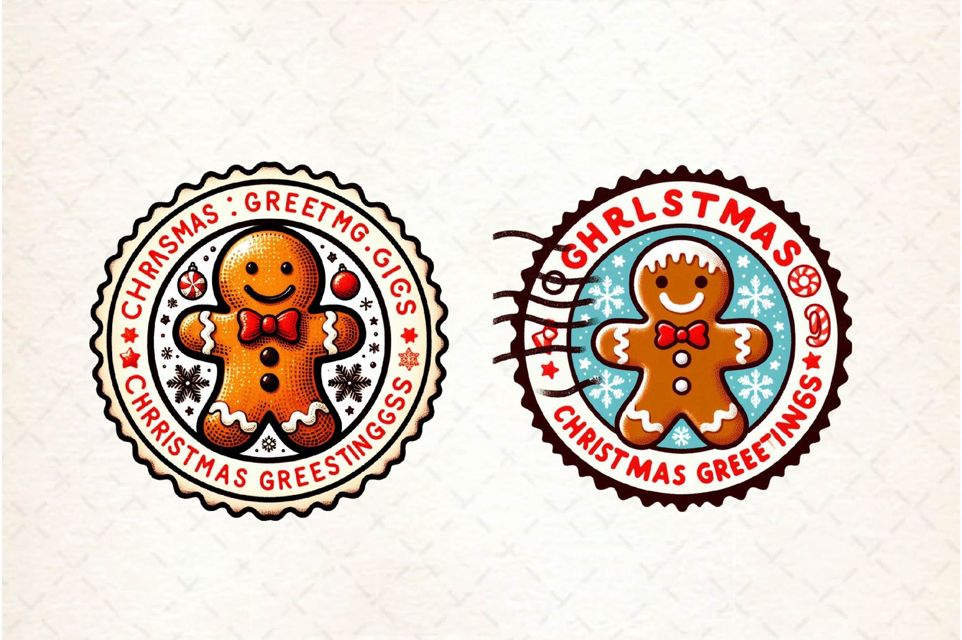 Christmas Gingerbread Postage Stamps Clipart Bundle - CraftNest - Digital Crafting and Art