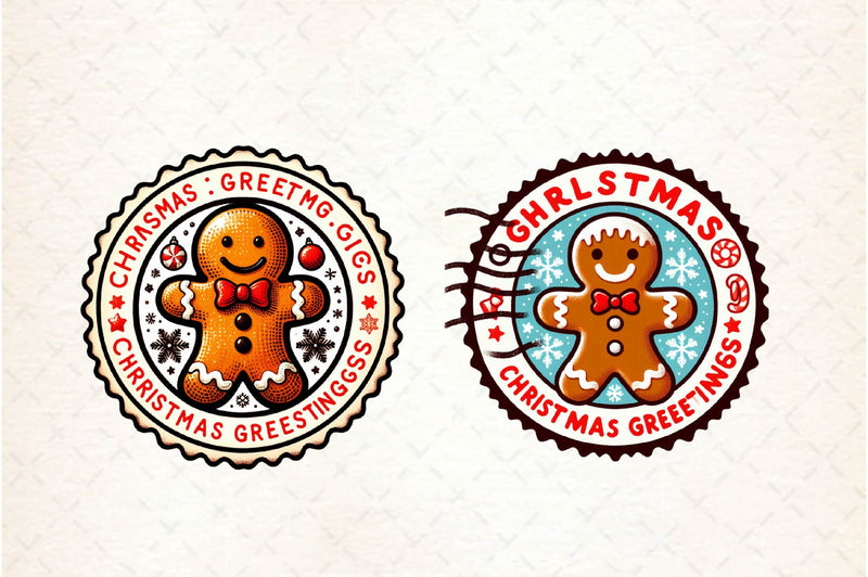 Christmas Gingerbread Postage Stamps Clipart Bundle - CraftNest - Digital Crafting and Art