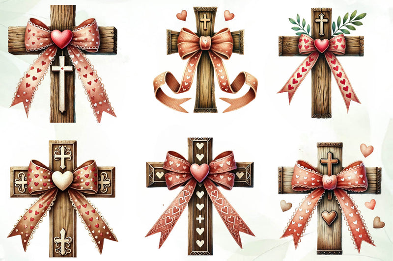 Valentine Cross Clipart Bundle - CraftNest - Digital Crafting and Art