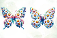 Daisy Butterfly Clip Art Clipart Bundle - CraftNest - Digital Crafting and Art
