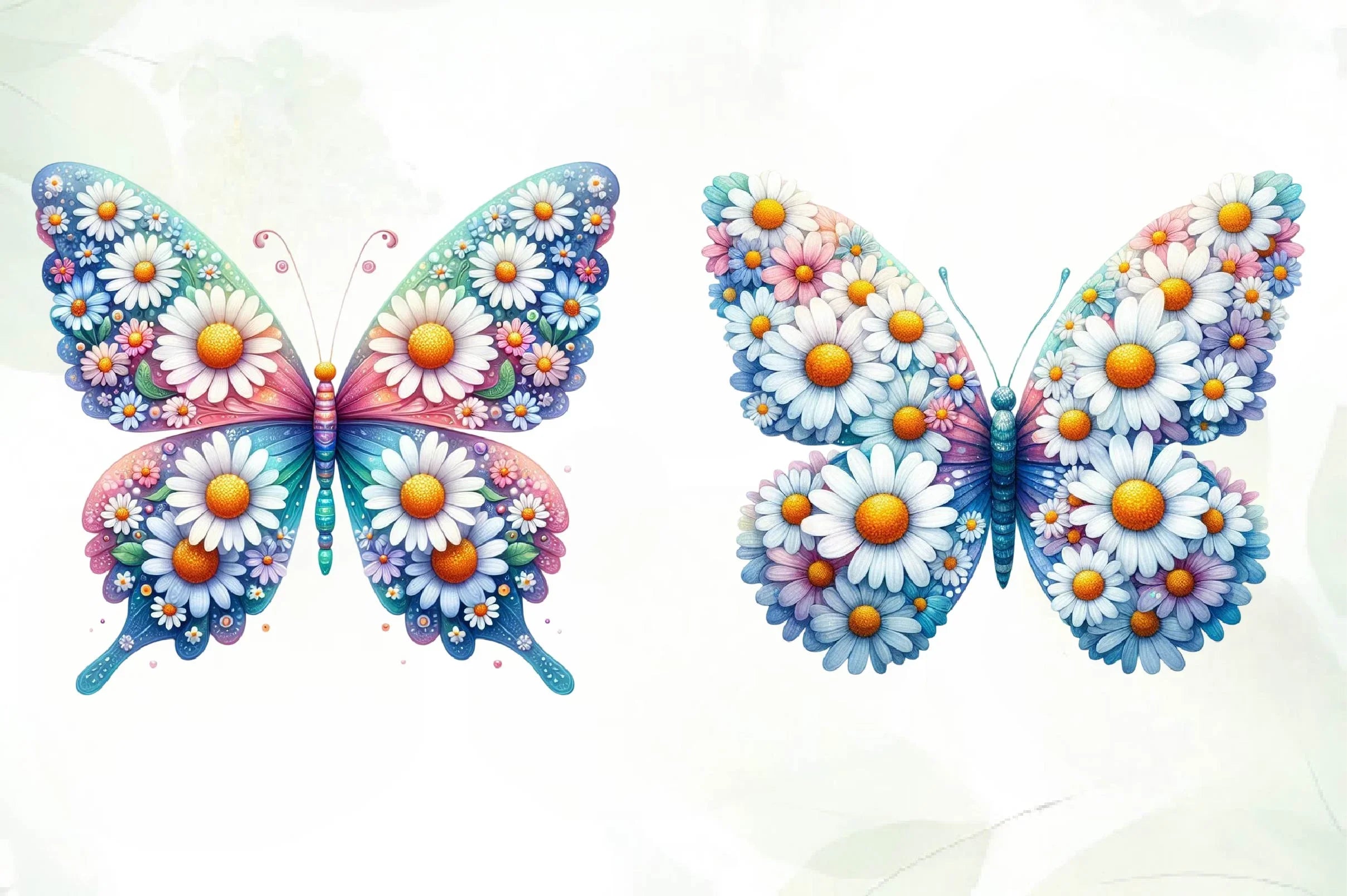 Daisy Butterfly Clip Art Clipart Bundle - CraftNest - Digital Crafting and Art