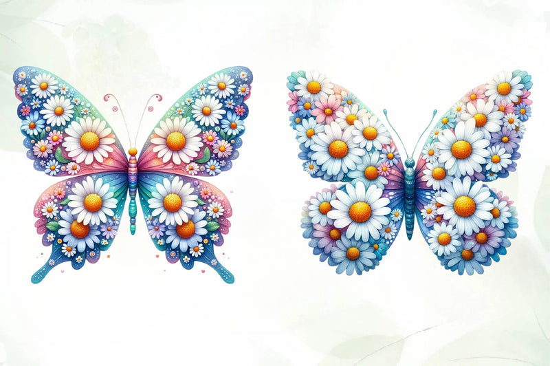 Daisy Butterfly Clip Art Clipart Bundle - CraftNest - Digital Crafting and Art