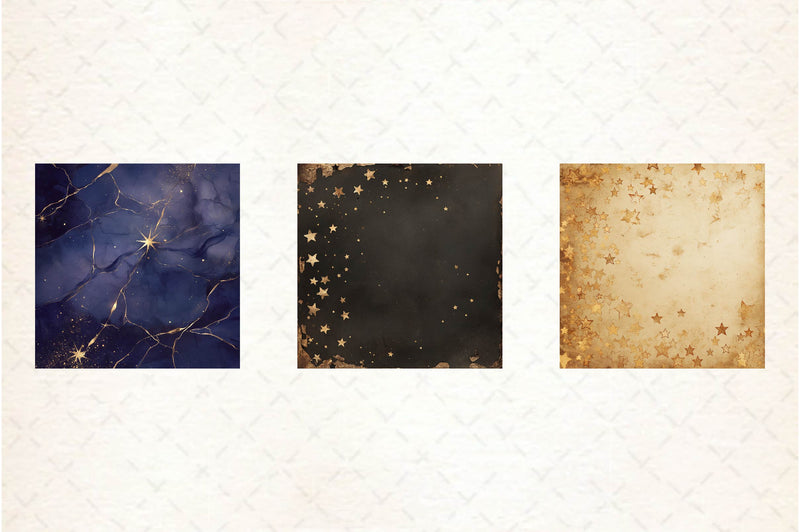 Gold Starry Grunge Digital Paper - CraftNest - Digital Crafting and Art