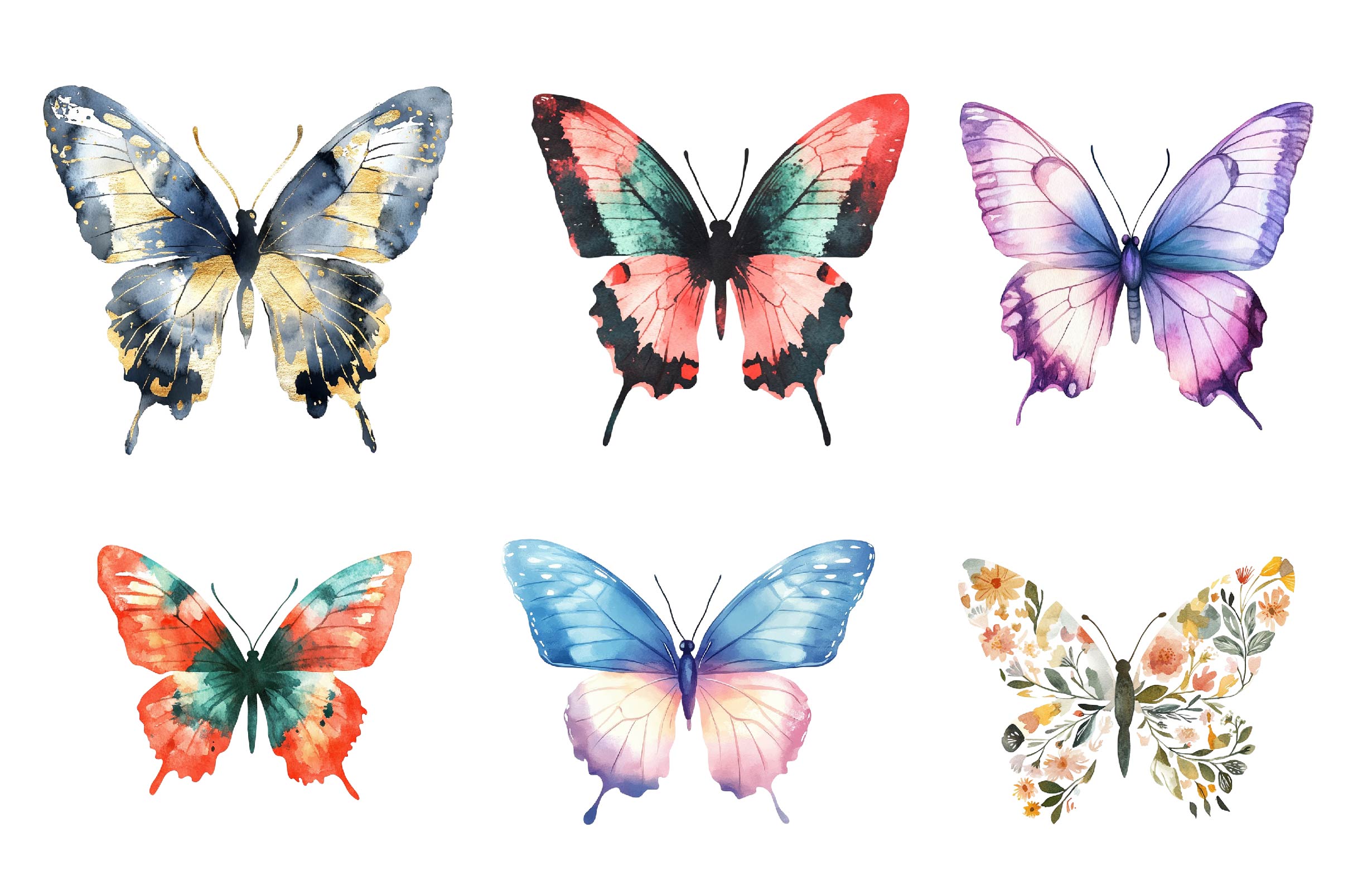 Butterfly Silhouettes Clipart Bundle 1 - CraftNest - Digital Crafting and Art
