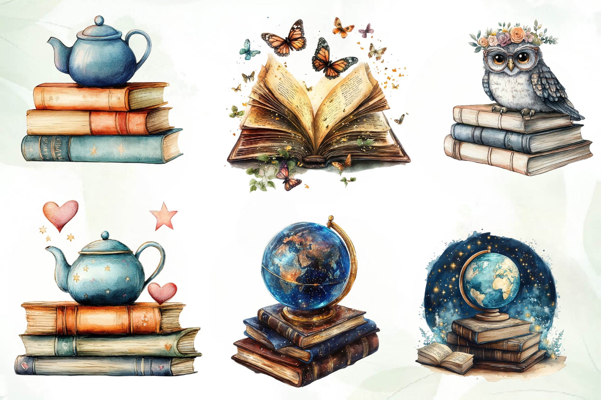 Whimsical Library Clipart Bundle - CraftNest - Digital Crafting and Art