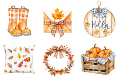 Gingham Autumn Clipart Bundle 1 - CraftNest - Digital Crafting and Art
