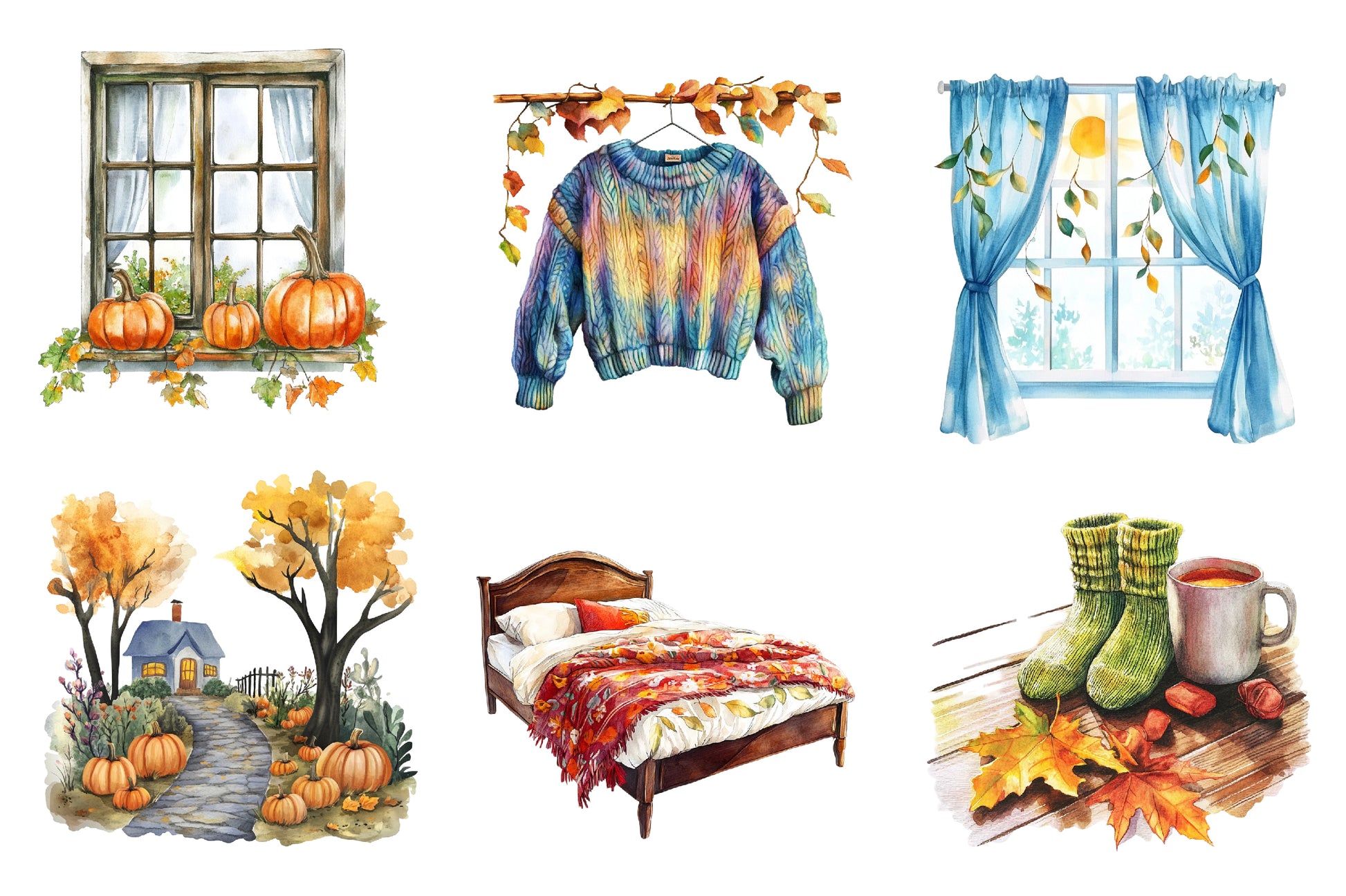 Morning And Fall Clipart Bundle - CraftNest - Digital Crafting and Art