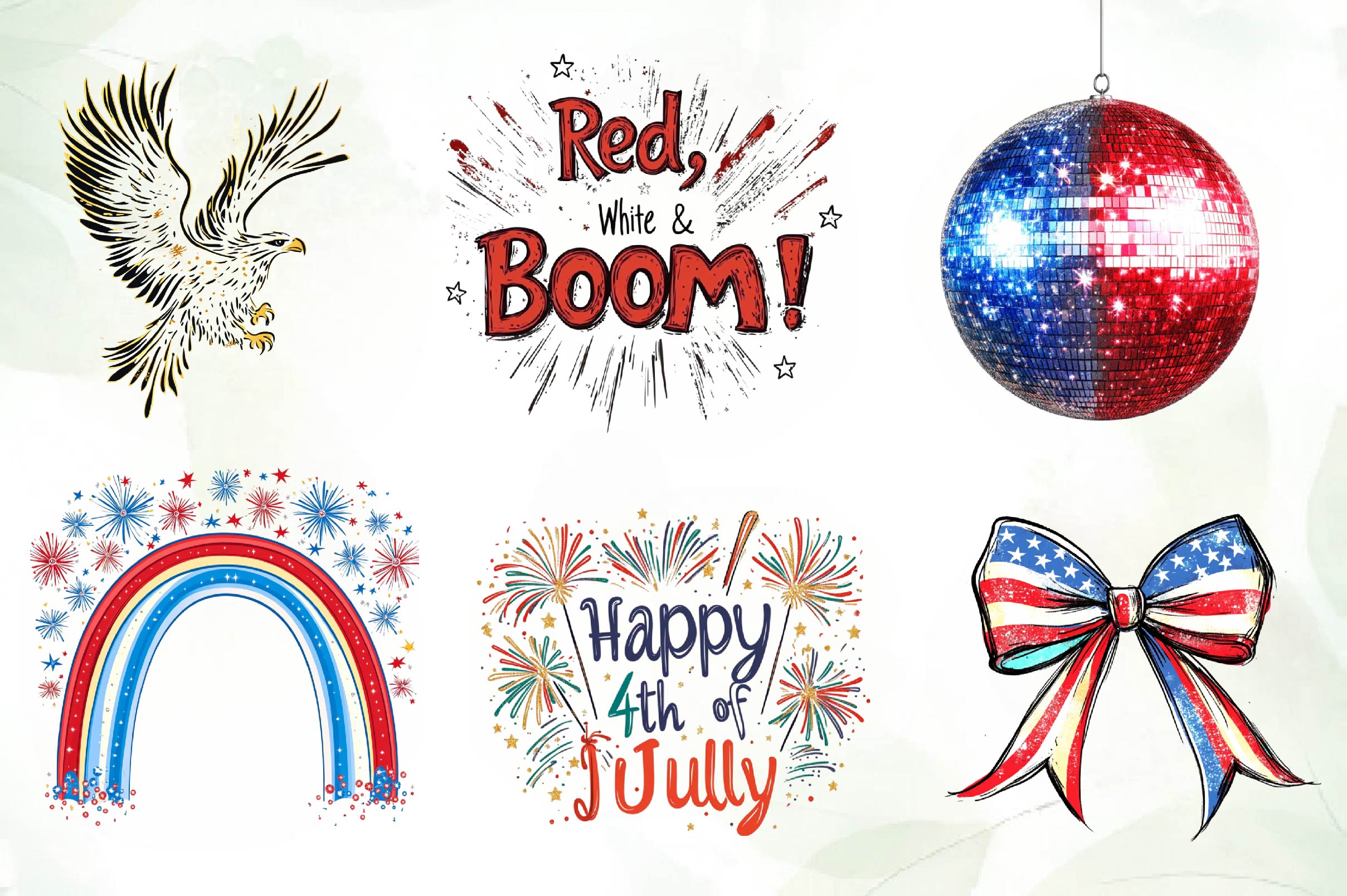 Glitter & Fireworks 4th Of July Clipart Bundle - CraftNest - Digital Crafting and Art