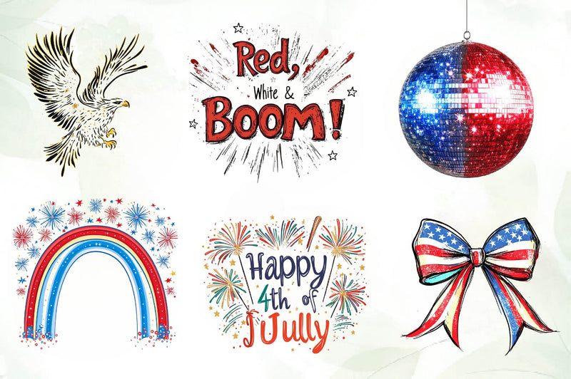 Glitter & Fireworks 4th Of July Clipart Bundle - CraftNest - Digital Crafting and Art