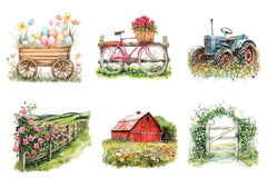 Spring Countryside Farm Clipart Bundle - CraftNest - Digital Crafting and Art