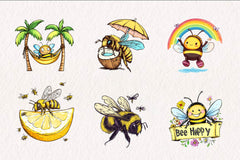 Summer Bee Clipart Bundle - CraftNest - Digital Crafting and Art