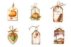 Vintage Wooden Autumn Tags Clipart Bundle - CraftNest - Digital Crafting and Art