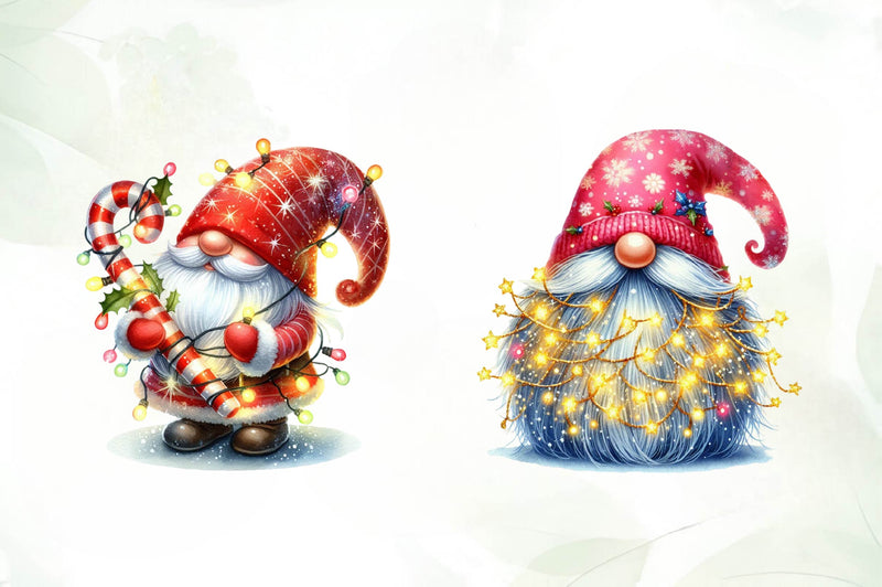 Glitter Festive Christmas Gnome Clipart Bundle - CraftNest - Digital Crafting and Art