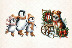 Vintage Christmas Animals Clipart Bundle - CraftNest - Digital Crafting and Art