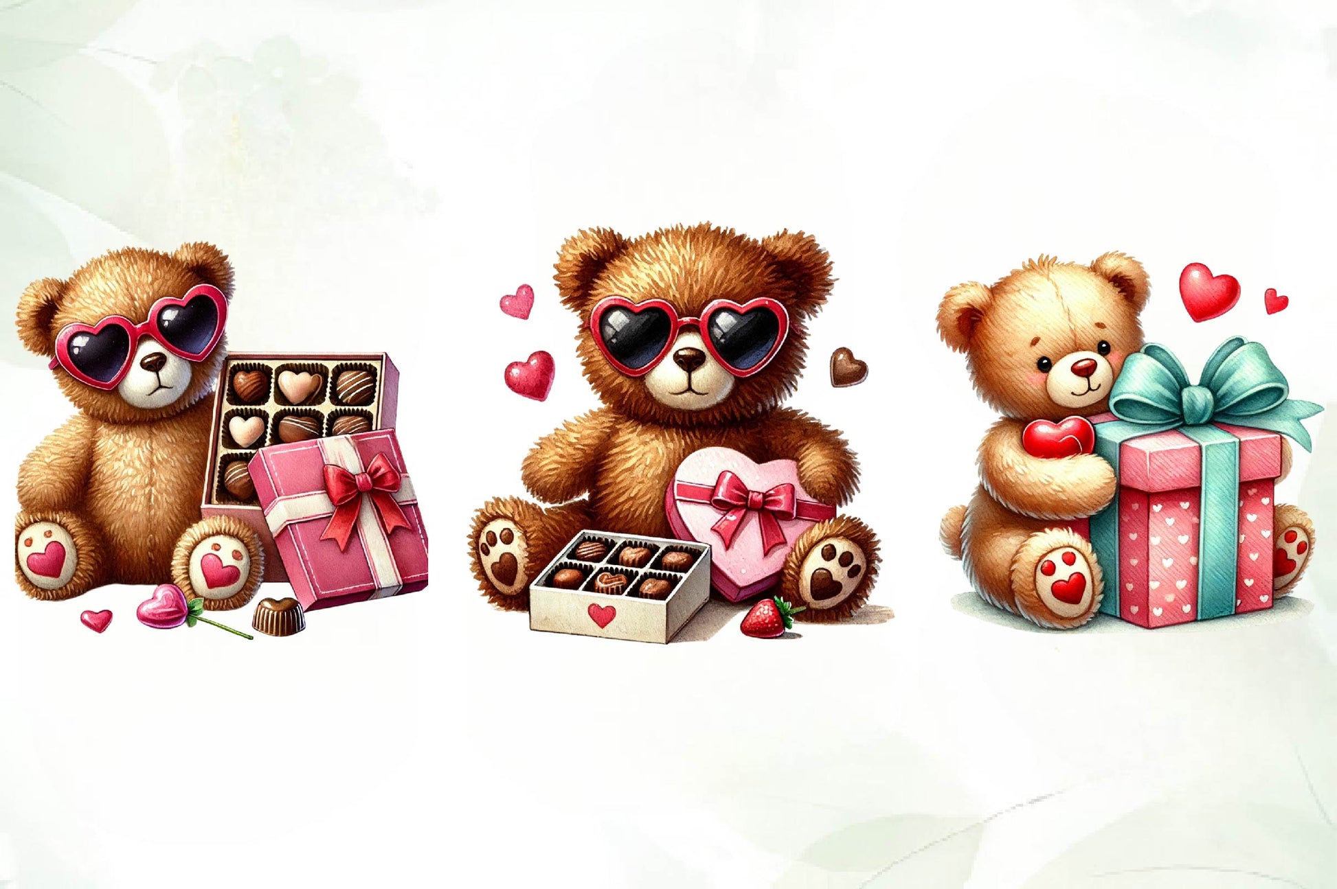 Teddy Bear Valentine Bear Love Clipart Bundle - CraftNest - Digital Crafting and Art