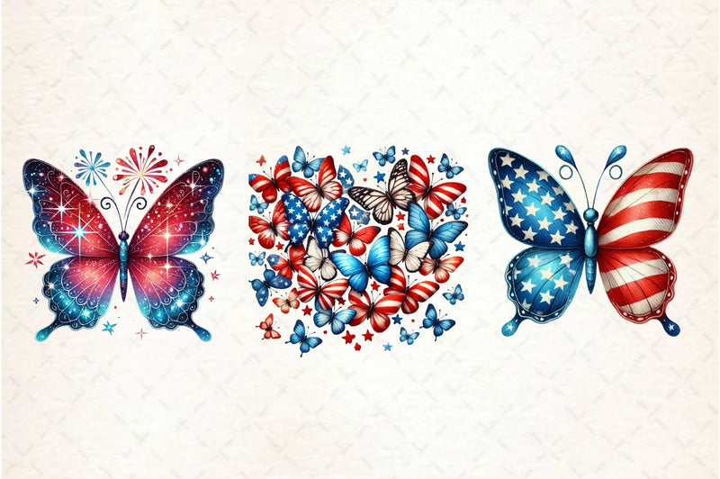 Memorial Day Butterfly Clipart Bundle - CraftNest - Digital Crafting and Art