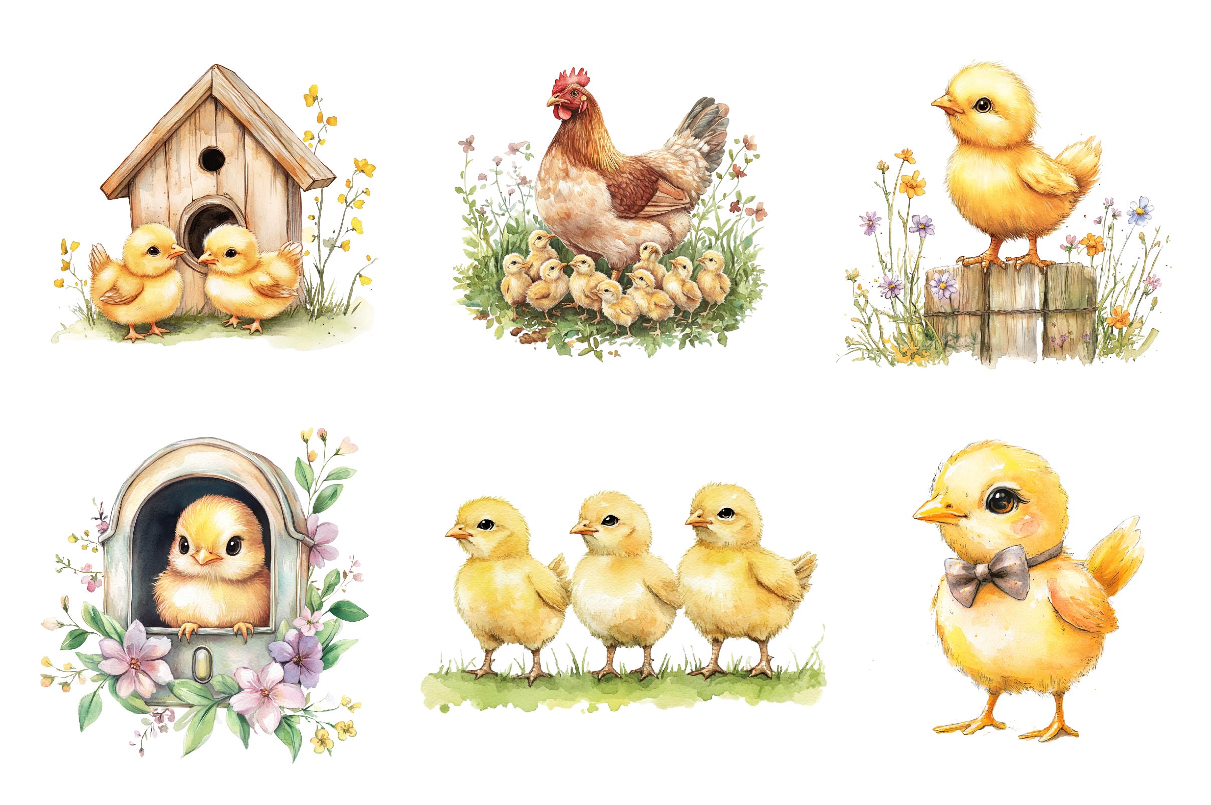 Chirping Chicks Clipart Bundle - CraftNest - Digital Crafting and Art