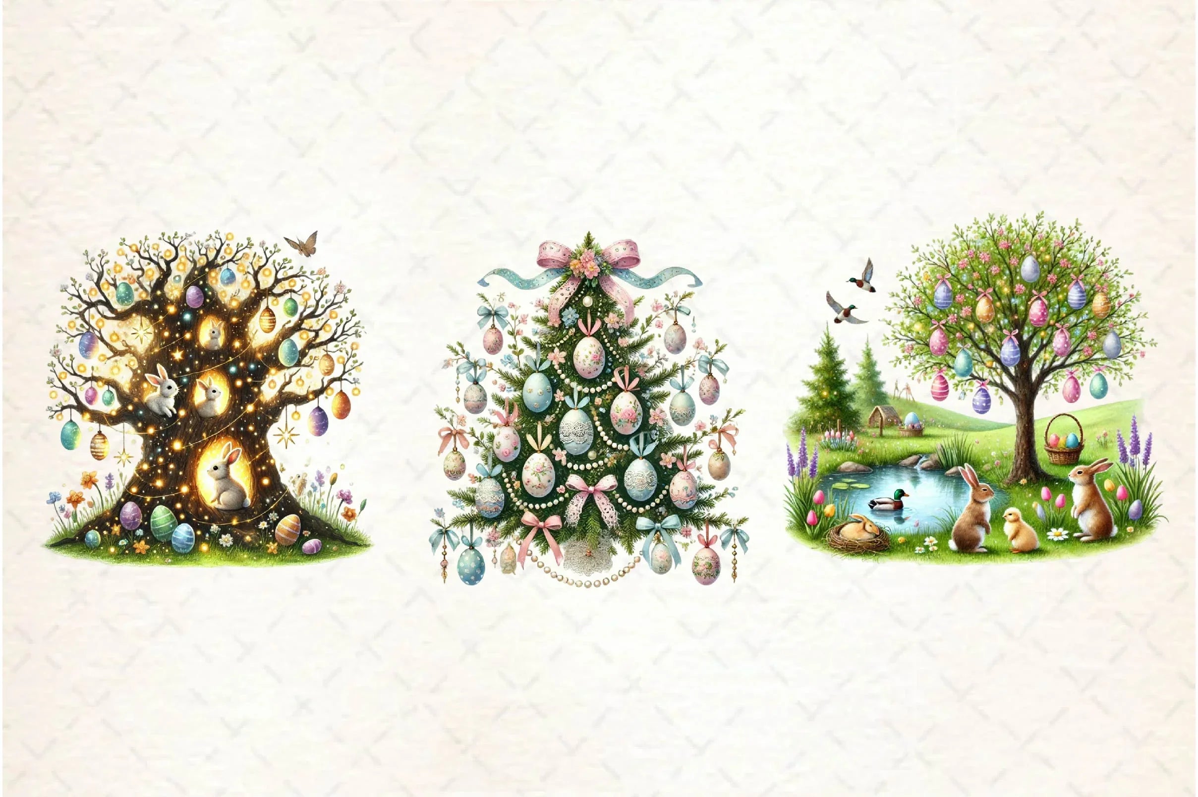 Easter Tree Clipart Bundle - CraftNest - Digital Crafting and Art