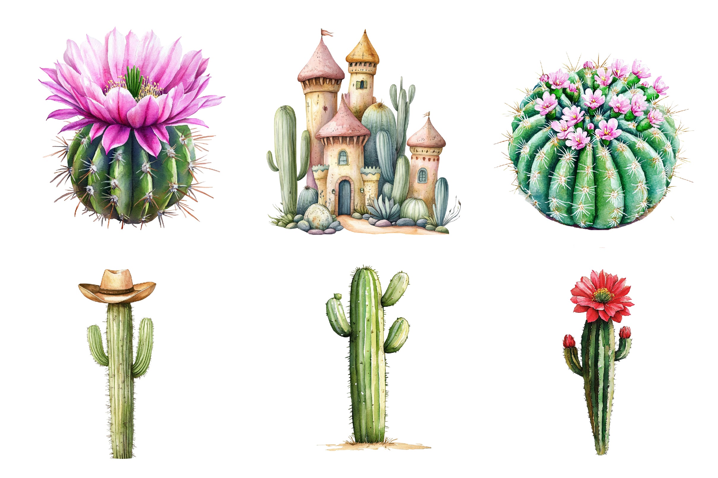 Summer Cactus Clipart Bundle - CraftNest - Digital Crafting and Art
