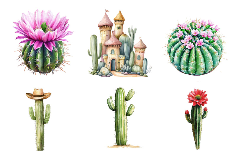 Summer Cactus Clipart Bundle - CraftNest - Digital Crafting and Art