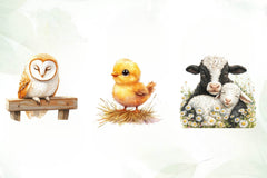 Cute On The Farm Animals Clipart Bundle - CraftNest - Digital Crafting and Art