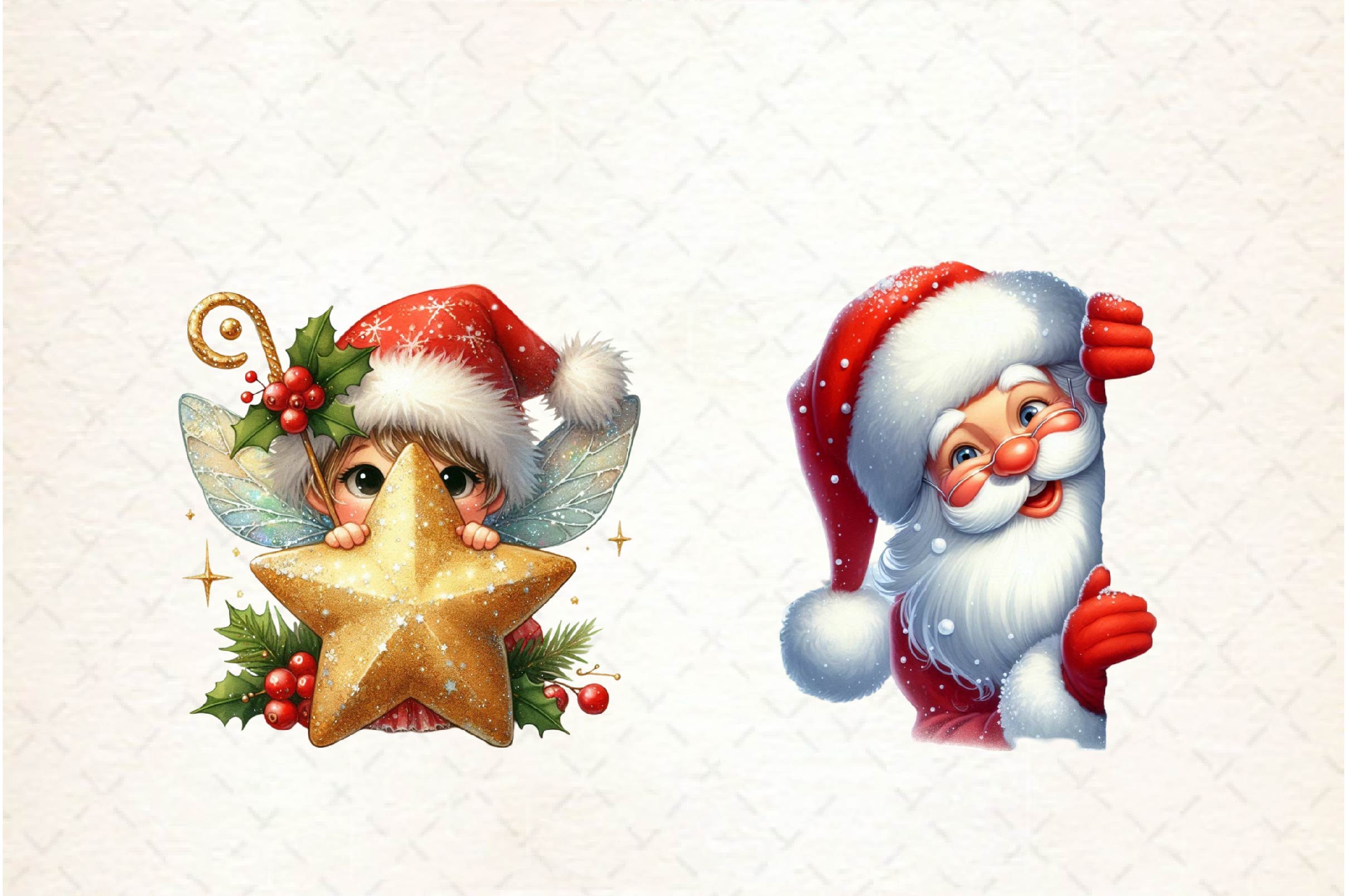 Peeking Christmas Clipart Bundle - CraftNest - Digital Crafting and Art