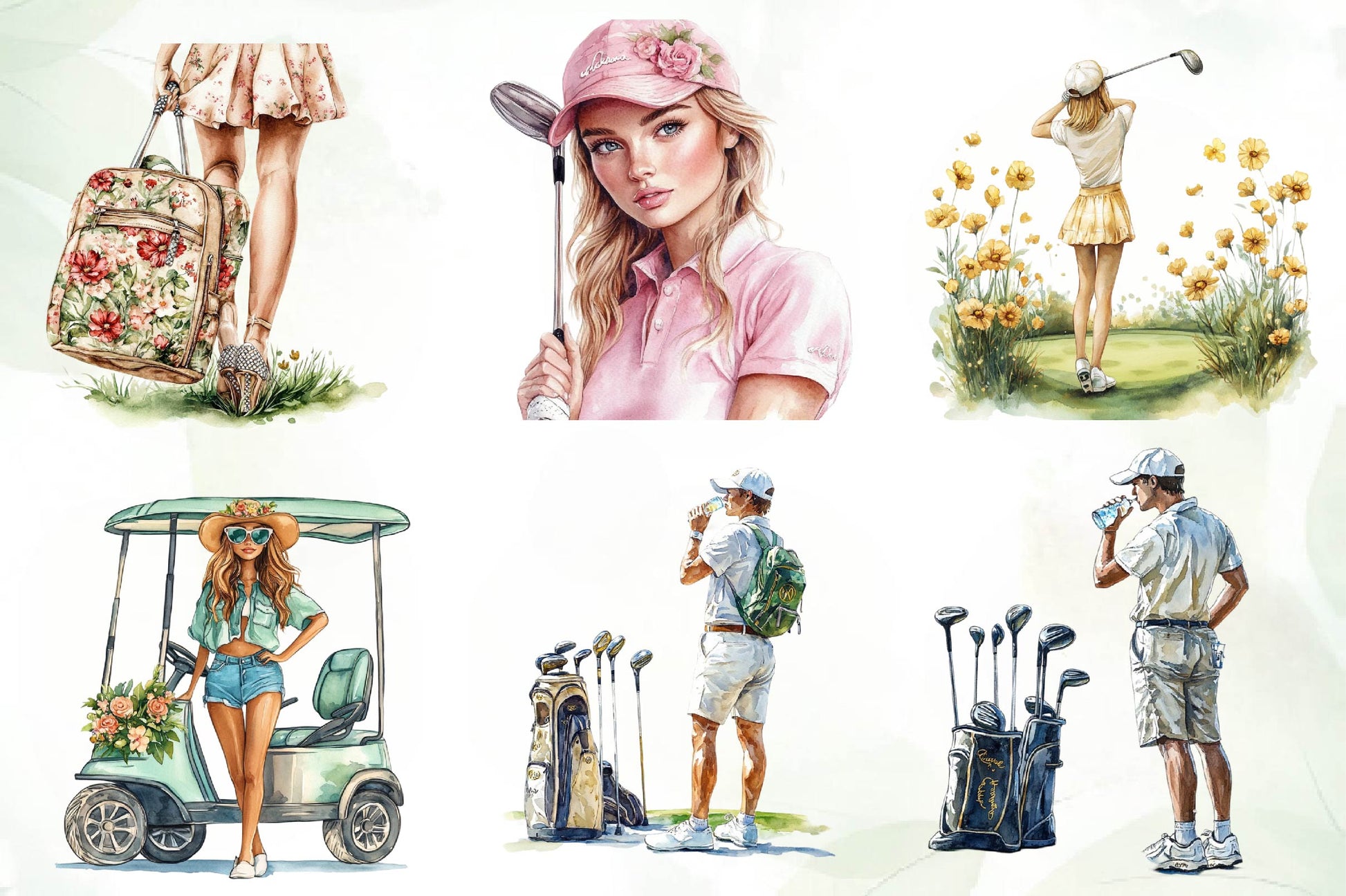 Luxury Golf Girl Clipart Bundle - CraftNest - Digital Crafting and Art