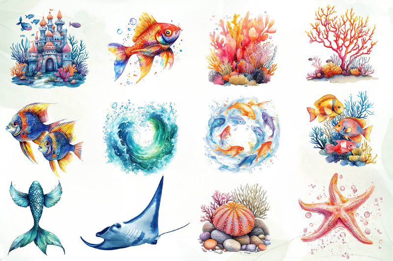 Underwater Collection Clipart Bundle - CraftNest - Digital Crafting and Art