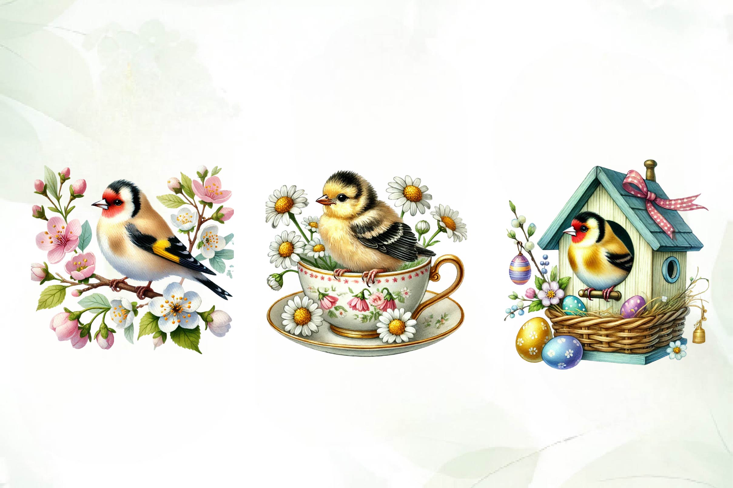 Spring Goldfinch Bird Clipart Bundle - CraftNest - Digital Crafting and Art