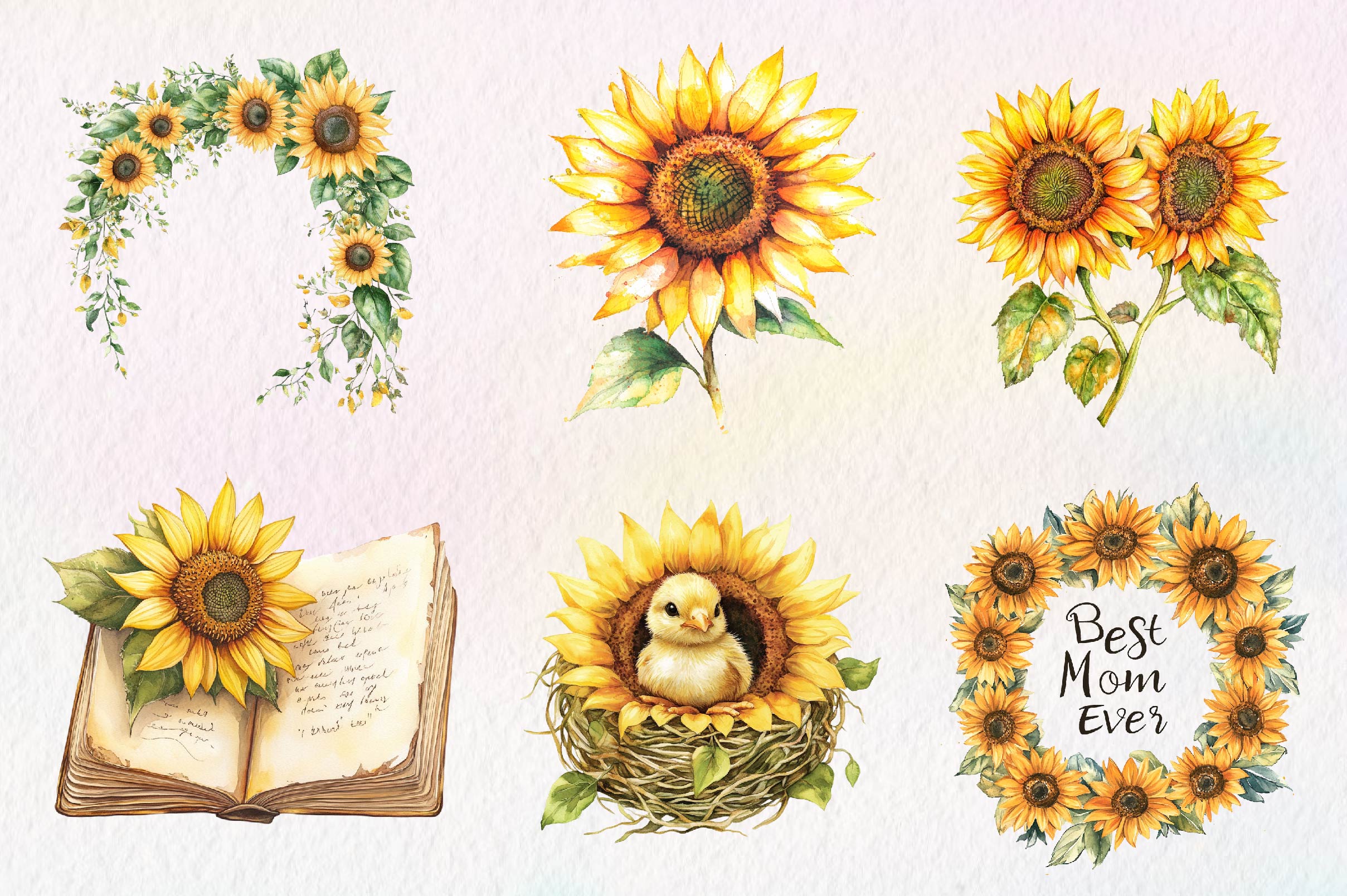 Sunflower Mother'S Day Clipart Bundle - CraftNest - Digital Crafting and Art