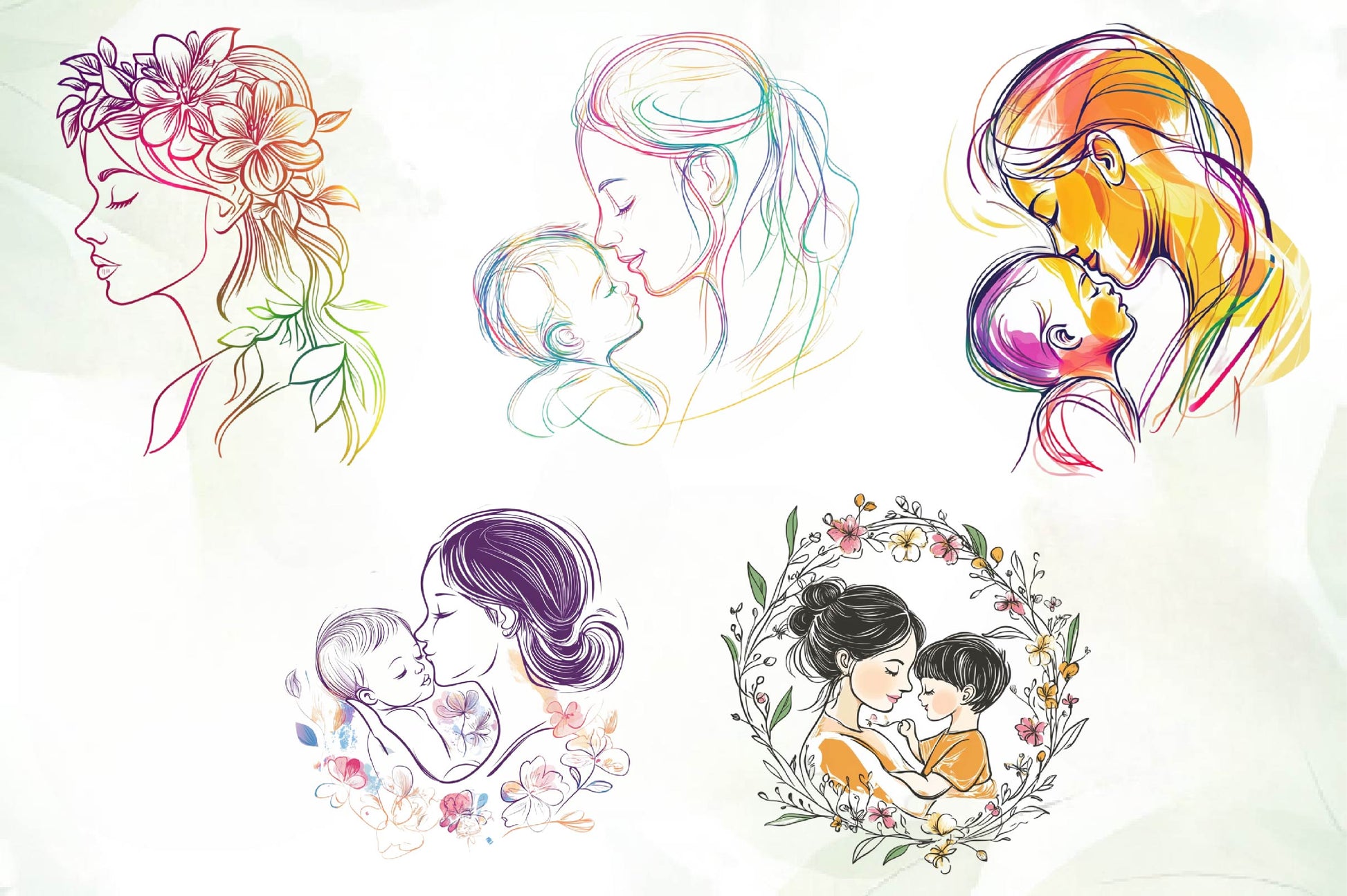 Minimalist Mothers Day Clipart Bundle - CraftNest - Digital Crafting and Art