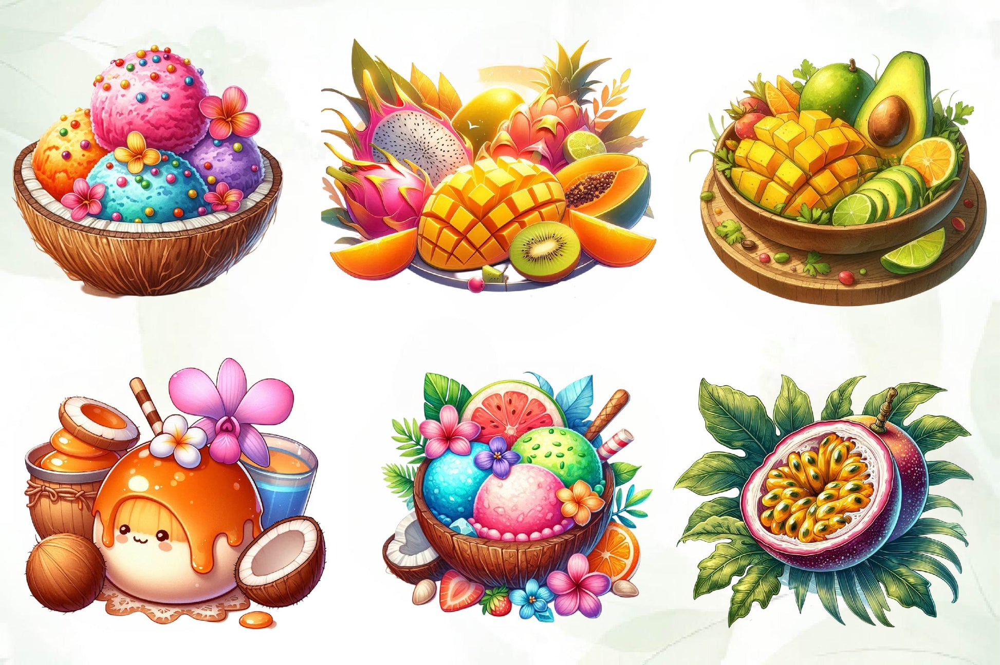 Summer Tropical Food Clipart Bundle - CraftNest - Digital Crafting and Art