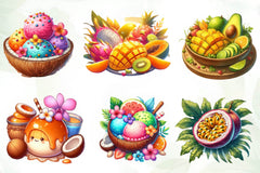 Summer Tropical Food Clipart Bundle - CraftNest - Digital Crafting and Art
