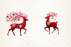 Christmas Reindeer Silhouette Clipart Bundle - CraftNest - Digital Crafting and Art