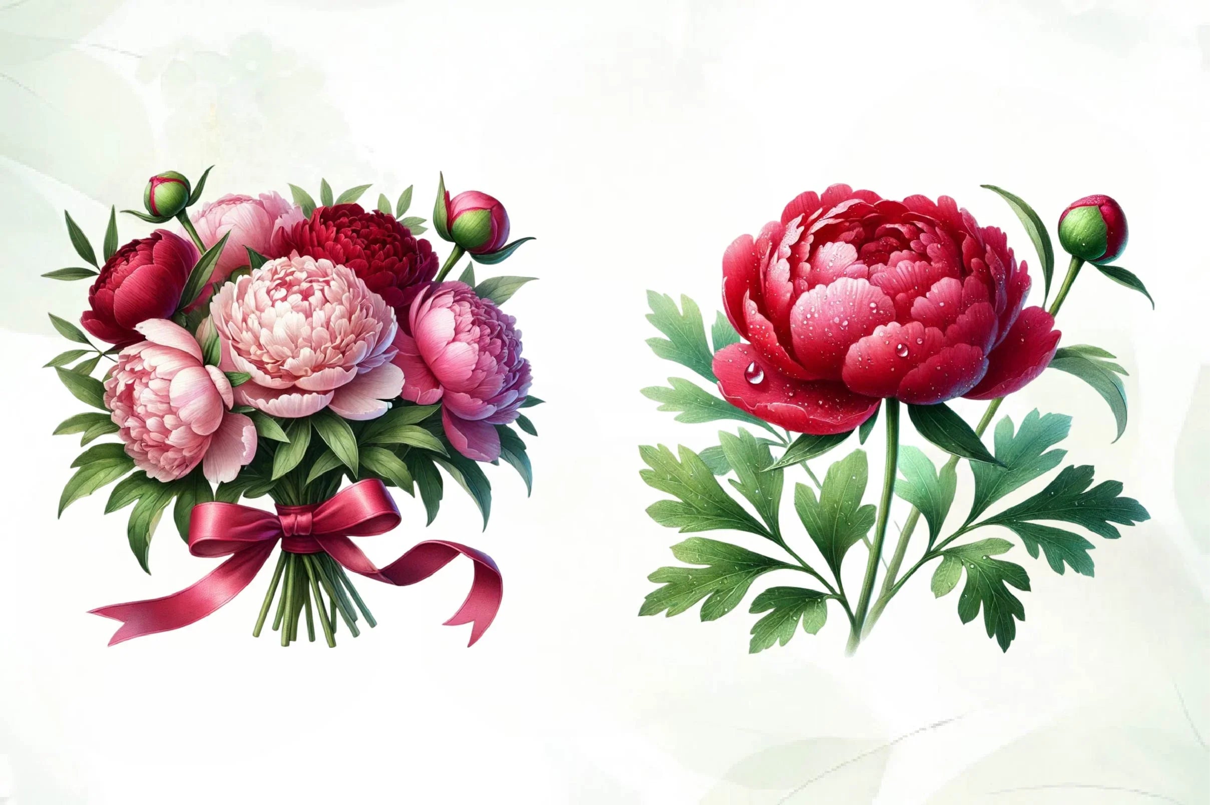 Peonies Flowers Clipart Bundle - CraftNest - Digital Crafting and Art